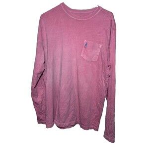 Johnnie-O Long Sleeve Cotton Shirt Men Medium Pink Preppy Tees